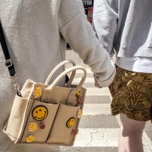 Zara Smiley Patches Tote Bag!